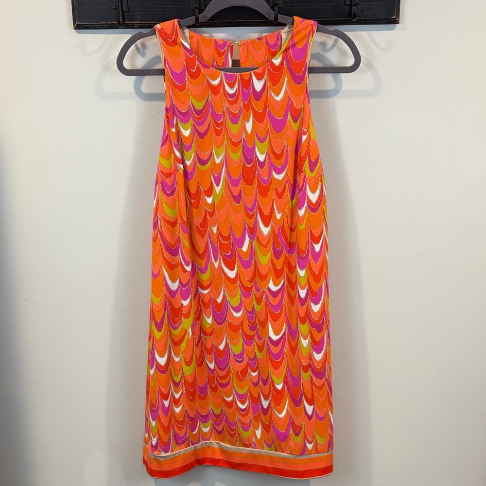 Trina Turk Vibrant Sleeveless Open Back Shift Dress Size 10 Resortwear - Picture 3 of 11